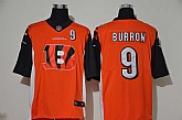 Nike Bengals 9 Joe Burrow Orange Team Big Logo Number Vapor Untouchable Limited Jersey,baseball caps,new era cap wholesale,wholesale hats